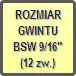 Piktogram - Rozmiar gwintu: BSW 9/16" (12zw.)